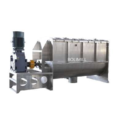 Double Helical Ribbon Horizontal Industrial Food Powder Spice Paddle Mixer